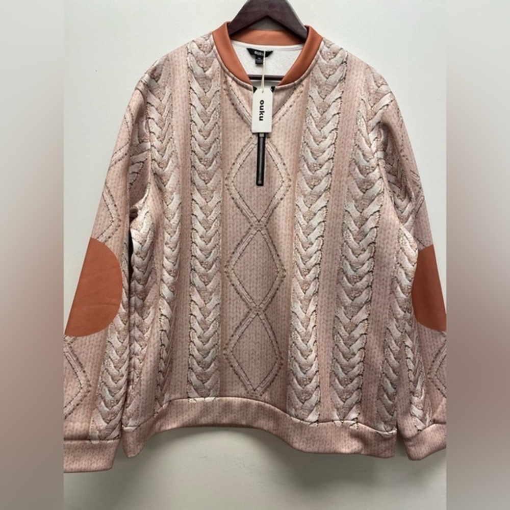 4 for $25 NWT 🤍 OUKU Textured Knit-Print Pullover Sweatshirt 🤍 - 2x